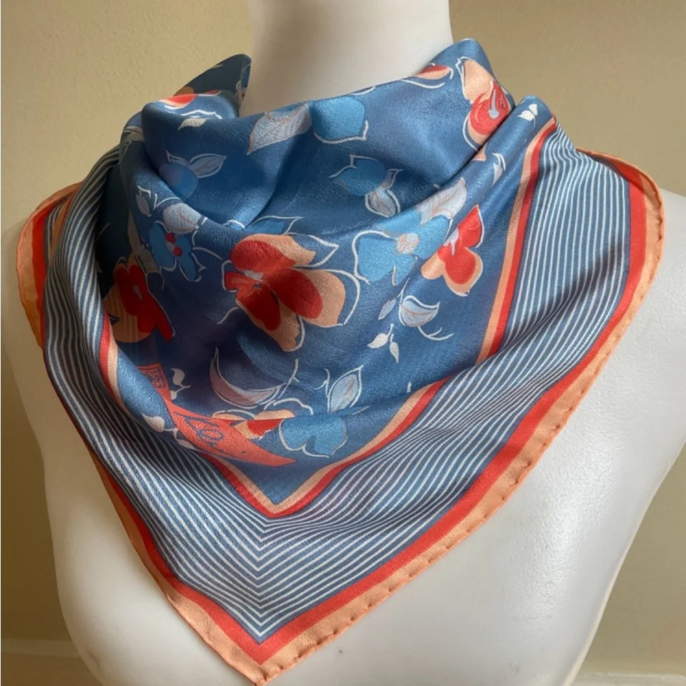Vintage Ann Klein silk scarf, 25” x 25” - Picture 1 of 2